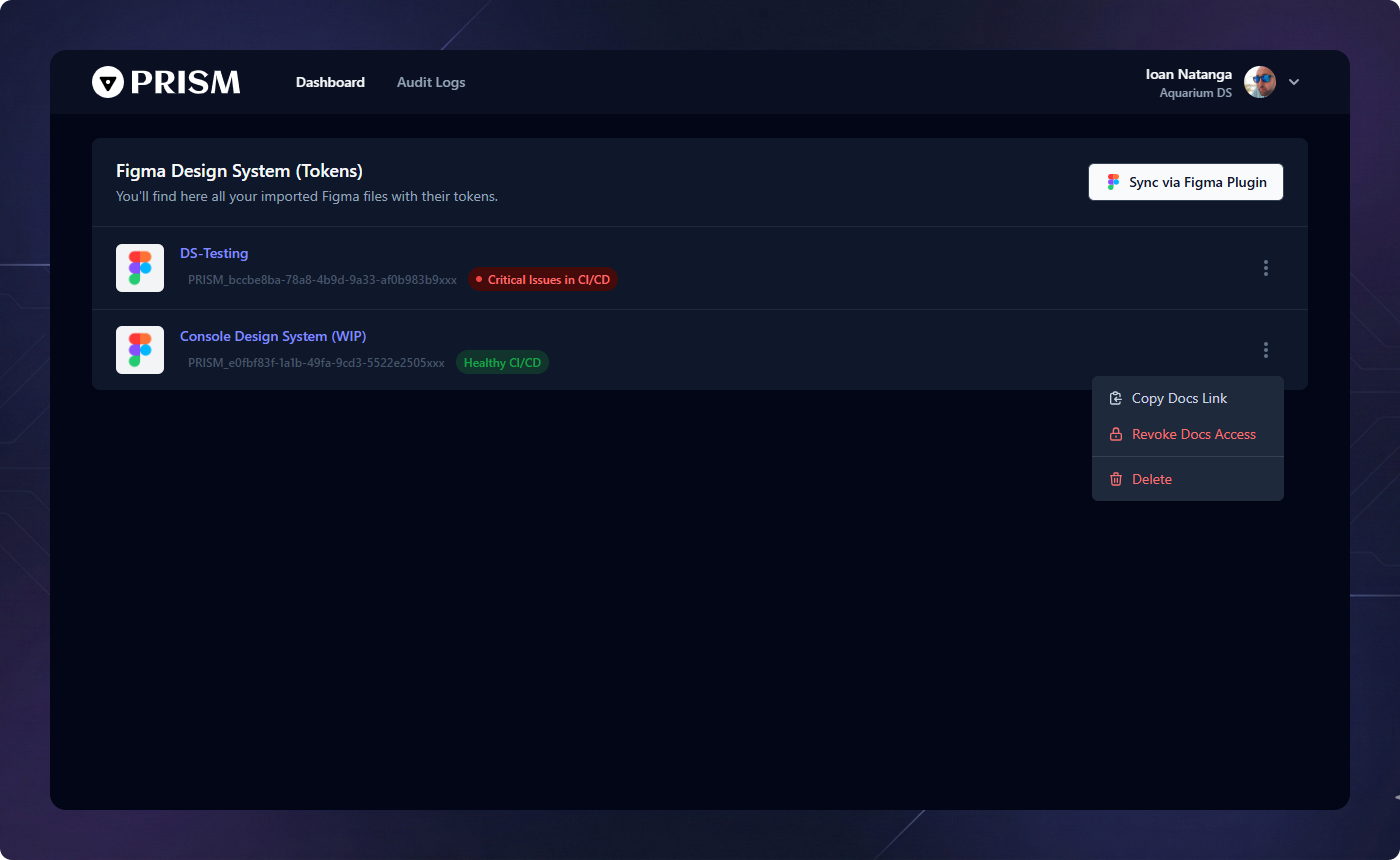 Prism Dashboard Overview